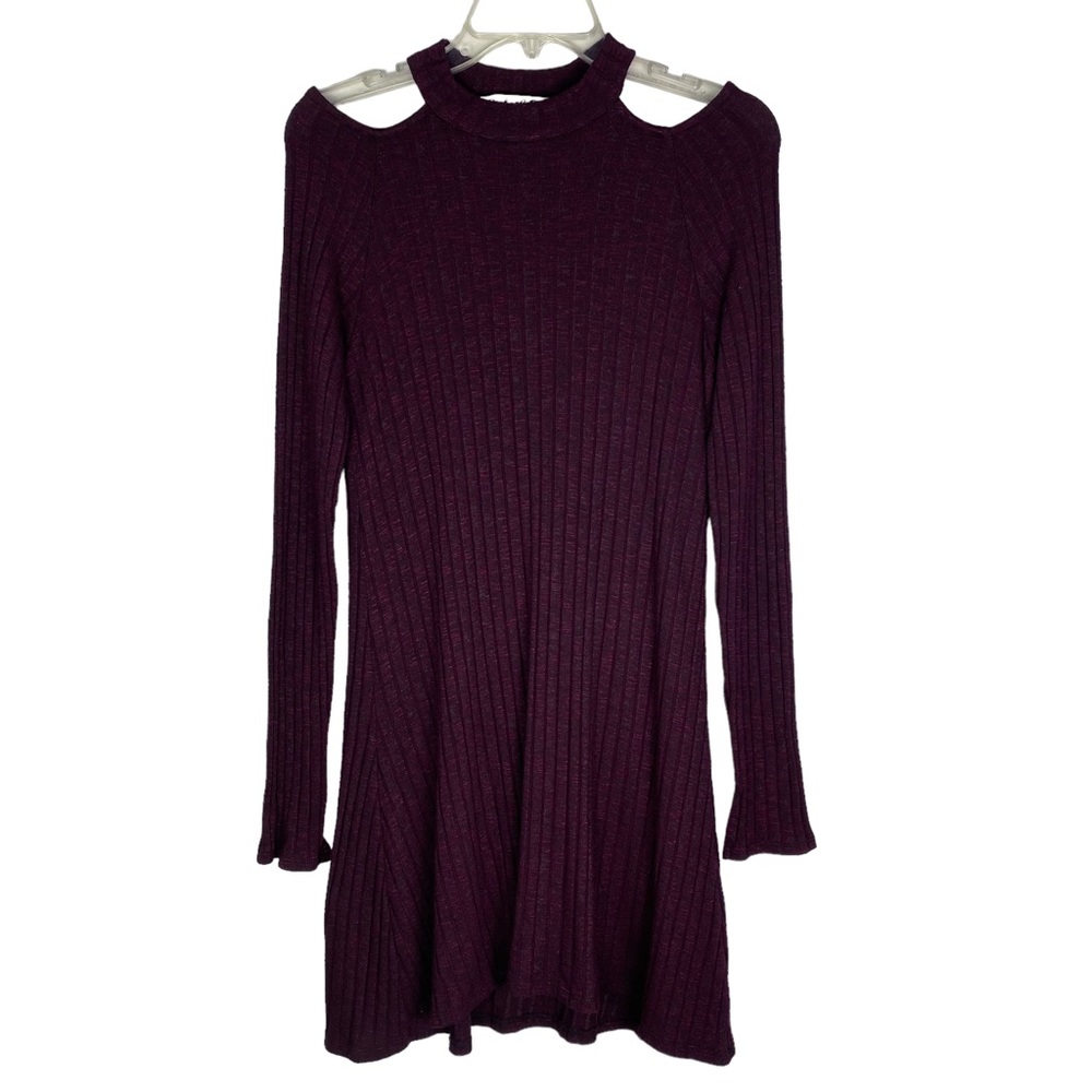 Michael Stars Ribbed Mini Dress Size M Jasper Boy Cut Out Mock Neck Office - Picture 2 of 12